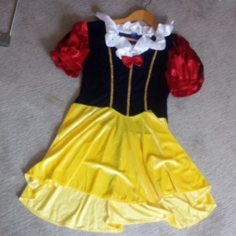 Snow white Dress Good Quality Costume - Zipper Back , Faux Crushed Velvet Large